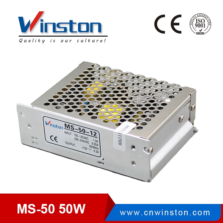 CE ROHS MS-50-15 5V ~24V ac dc LED Light Driver Power Supply with 2 years warranty