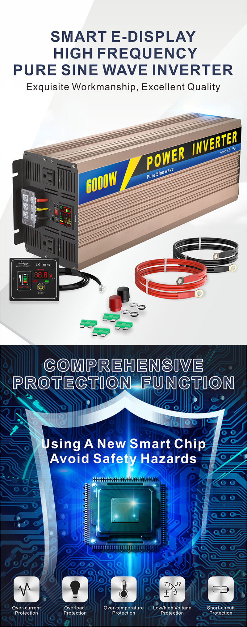 中性款 6000W玫瑰金逆变器详情页1