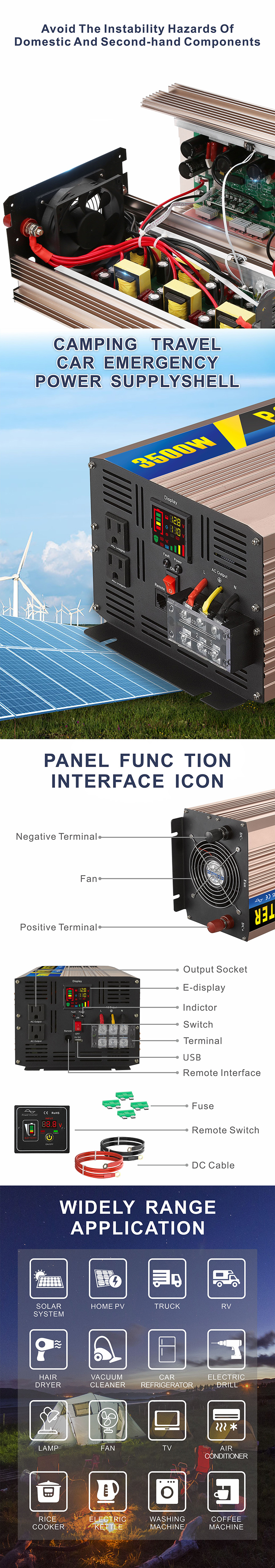 中性款 3500W玫瑰金逆变器详情页4