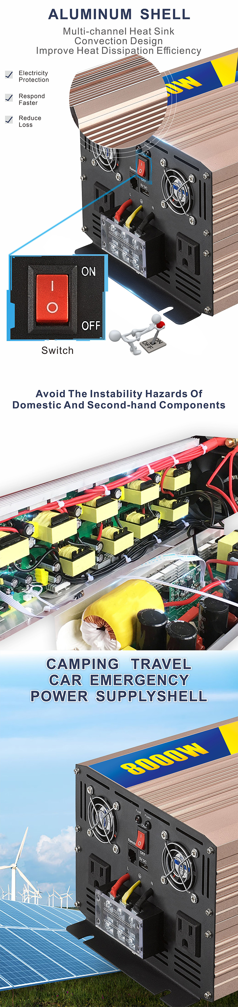中性款 8000W玫瑰金逆变器详情页3