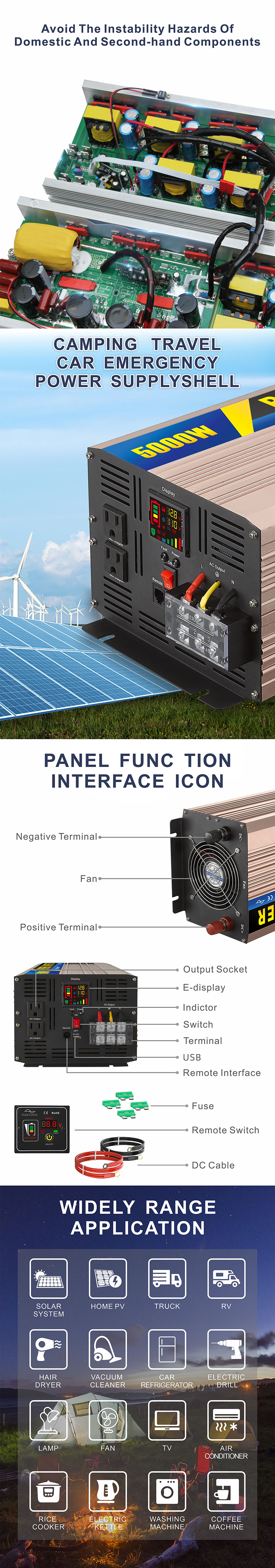 中性款 5000W玫瑰金逆变器详情页4