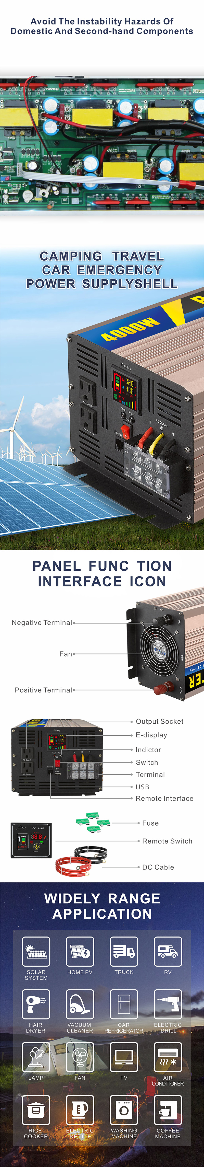 中性款 4000W玫瑰金逆变器详情页4