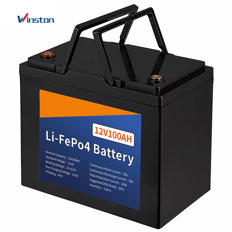 12V 100AH 1.28KWH LiFePO4 Li-Ion Storage Lithium Ion Battery