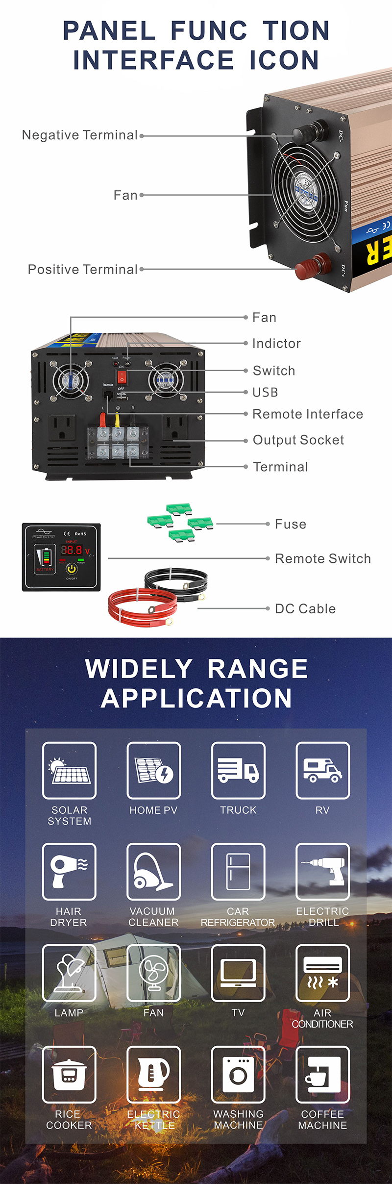 中性款 8000W玫瑰金逆变器详情页4