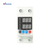 63A 230V Din Rail Adjustable Display Over And Under Voltage Protector With Lcd Current