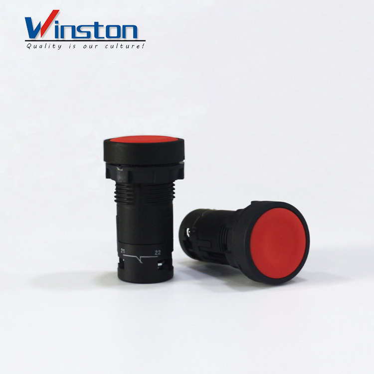 Self-locking Push button switch momentary flat button 1contact 22mm 