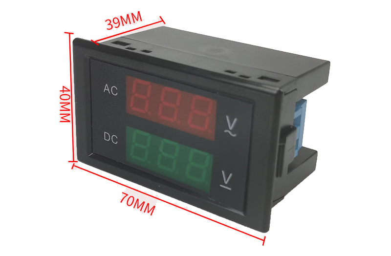 AC DC Voltmeter AC 130-250V DC 0-99.9V Volt Meter Voltage Meter Digital ...