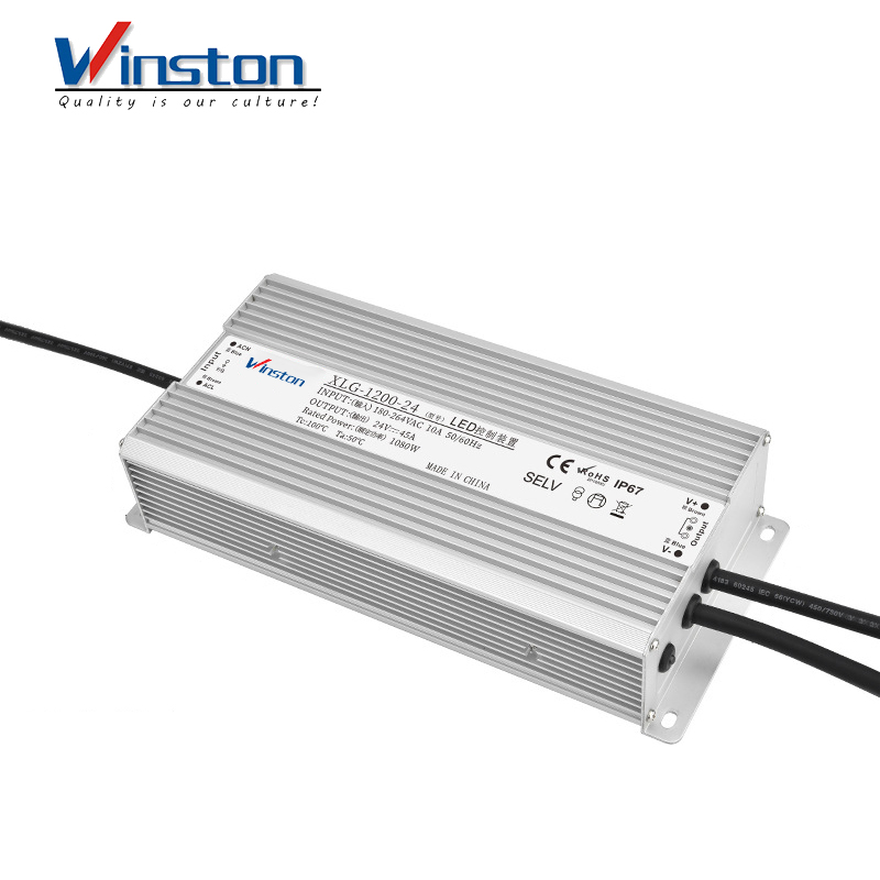 XLG-1200W Industrial High Efficiency Single Output IP67 Waterproof LED Power Supply with Multiple Protections