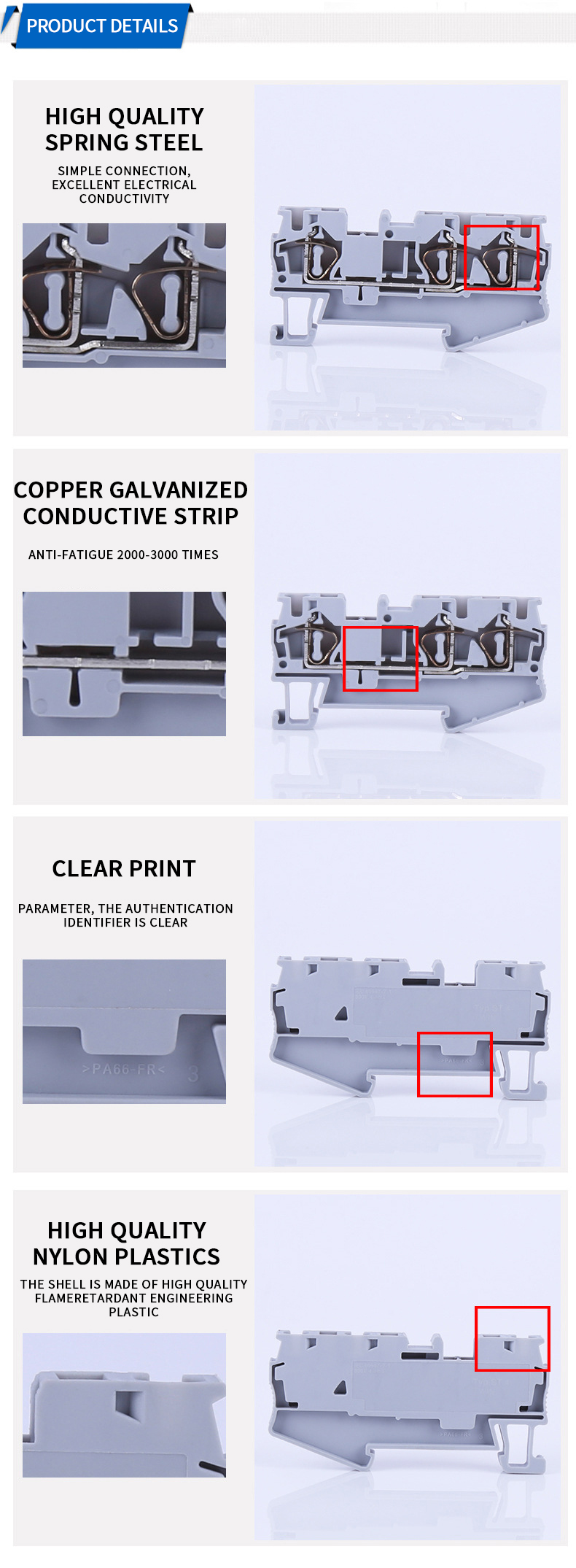 Winston ST4-TWIN Terminals Block High Quality Nylon DIN Rail Brass ...