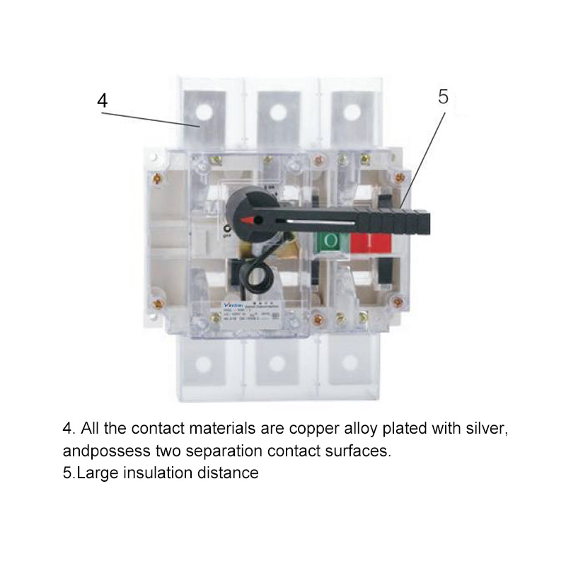 HGL-63A-100A 3P 4P DC Electrical Load Isolation Switch