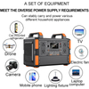 T11 1200W AC Outlet Rechargeable Battery Camping Solar Generator Portable Power Supply for Camping Household Solar Mobile
