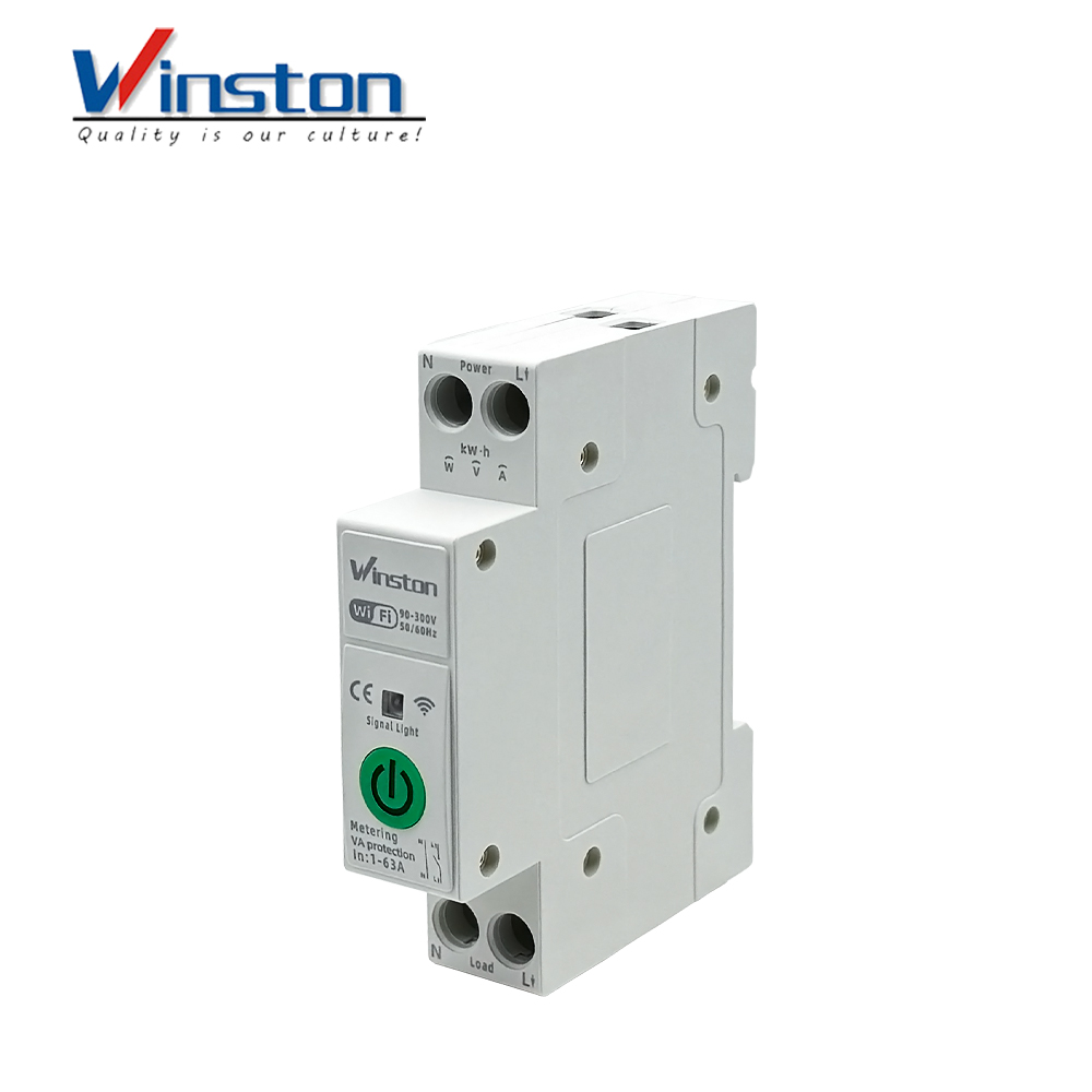 1P 63A WiFi Smart MCB Energy Monitoring Power Metering Remote Control Miniature Circuit Breaker DIN Rail Smart Switch