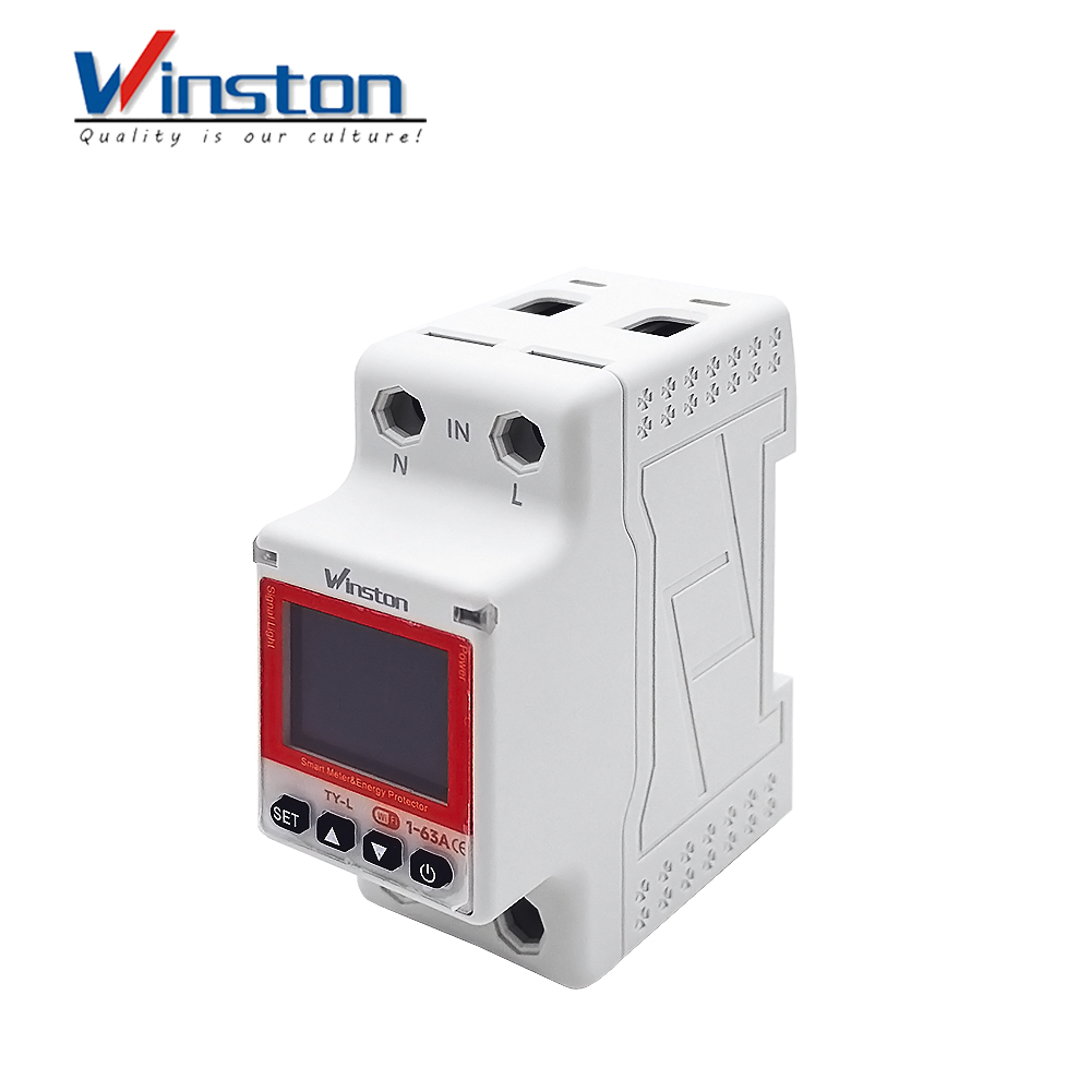 Winston 63A 2P WiFi Smart Circuit Breaker with LCD Display Auto Reclosing Energy Metering Over Under Voltage Protection CE