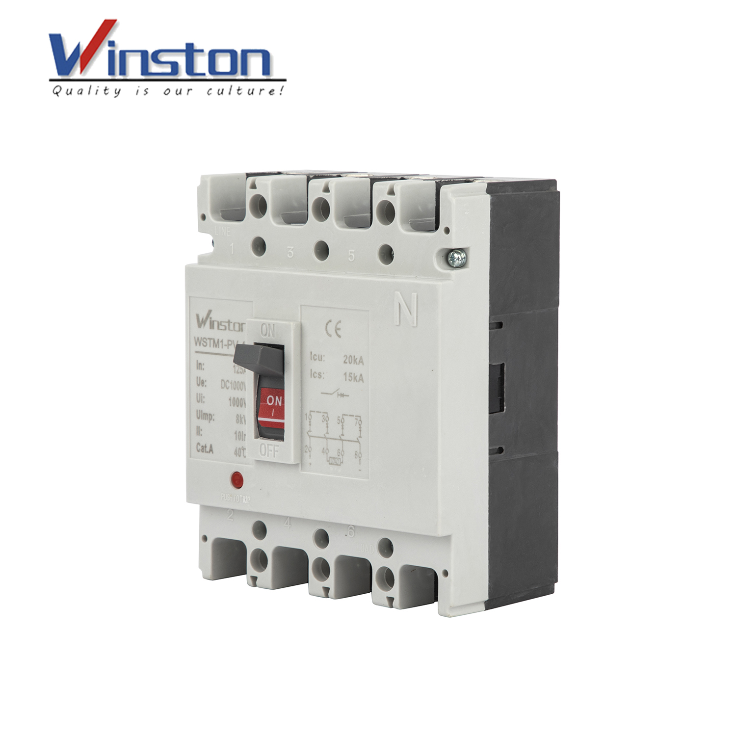 WSTM1-PV-4P Solar Molded Case Circuit Breakers
