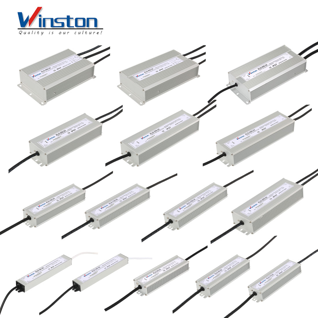 XLG-1200W Industrial High Efficiency Single Output IP67 Waterproof LED Power Supply with Multiple Protections