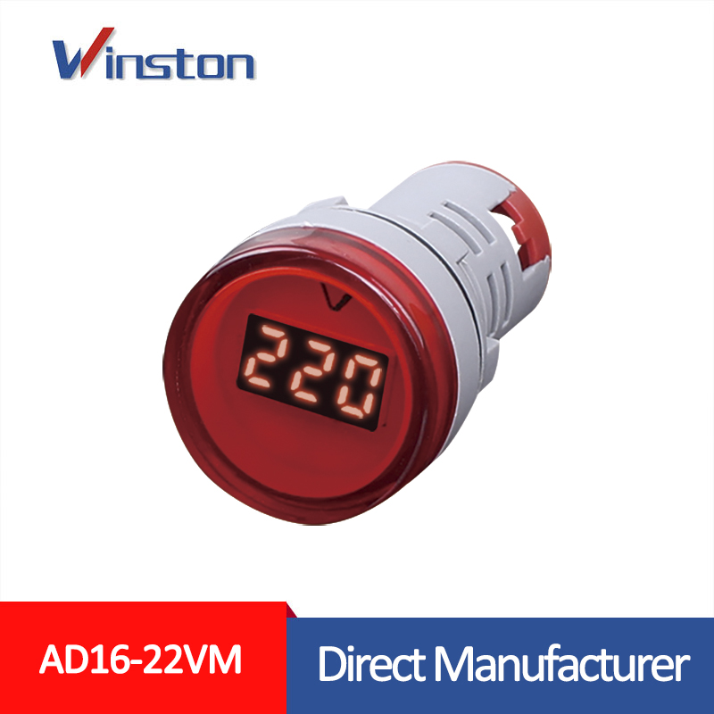 AD16-22VM 22mm AC 20V - 500V Led light mini Digital Voltage Meter Voltmeter Indicator