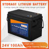 24V 100AH 2.56KWH LiFePO4 Li-Ion Storage Lithium Ion Battery