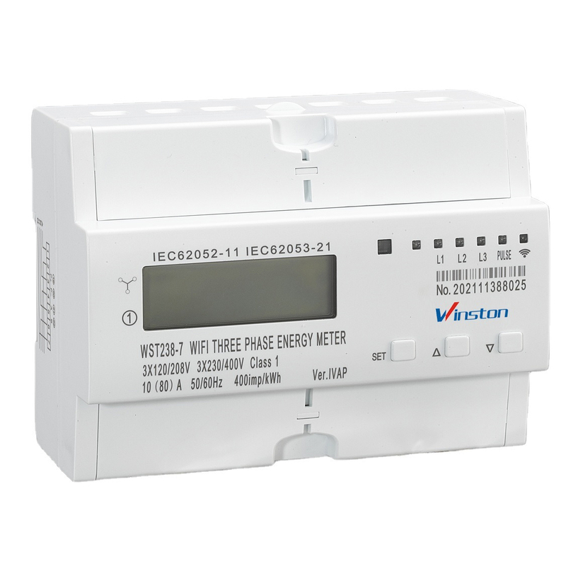 Three phase 4 wires din rail type smart WIFI electricity remote control energy meter ( IVAP )