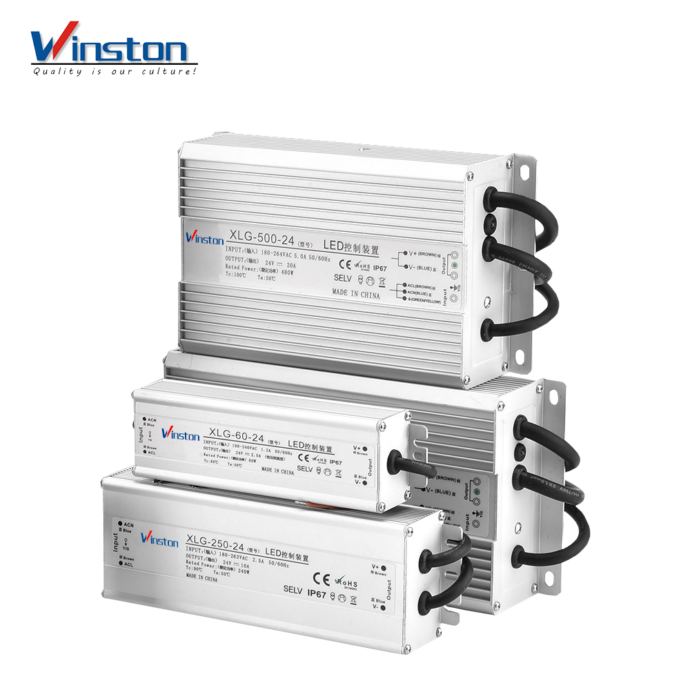 XLG-1200W Industrial High Efficiency Single Output IP67 Waterproof LED Power Supply with Multiple Protections