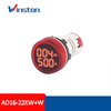 AD16-22KW+W 22mm AC 220V 50W - 4.5KW Led light Digital Watt Meter Indicator Power Meter