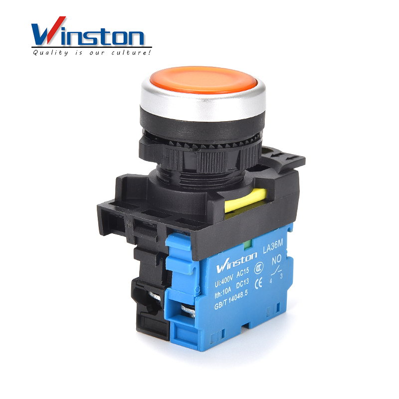 LA36M series Flat Cap Button Switch With LED Light