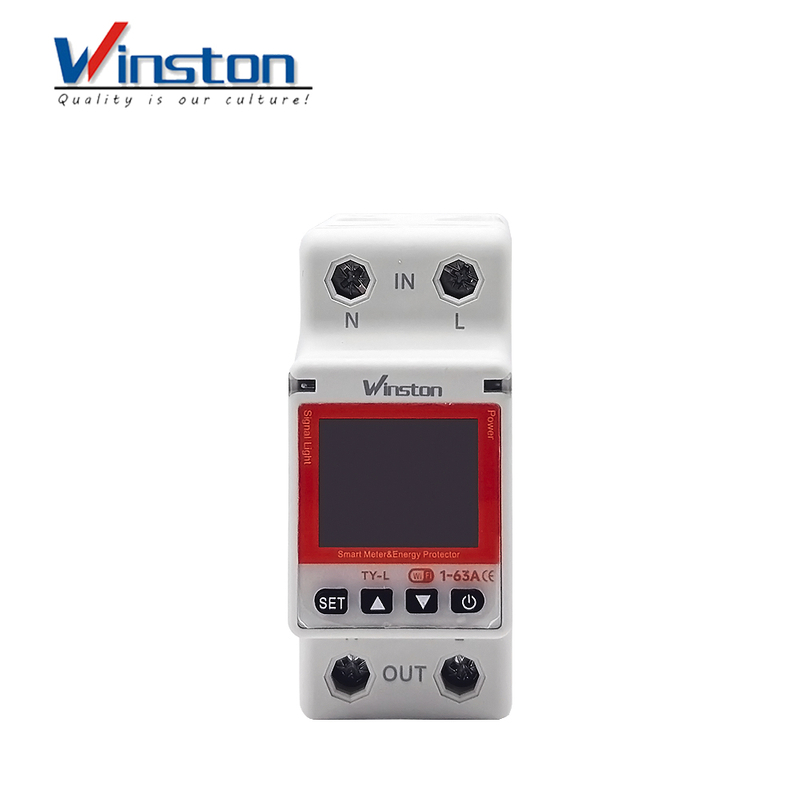 Winston 63A 2P WiFi Smart Circuit Breaker with LCD Display Auto Reclosing Energy Metering Over Under Voltage Protection CE