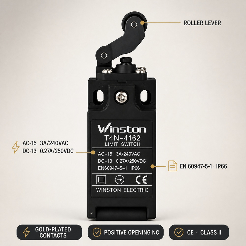 Side Roller Lever Limit Switch IP66 Positive Opening NC for Crane Elevator Travel Gate Interlock Control
