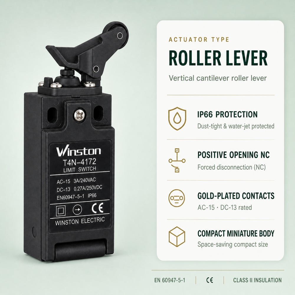 Vertical Cantilever Roller Lever Limit Switches IP66 Waterproof for Overhead Crane Conveyor Elevator Control