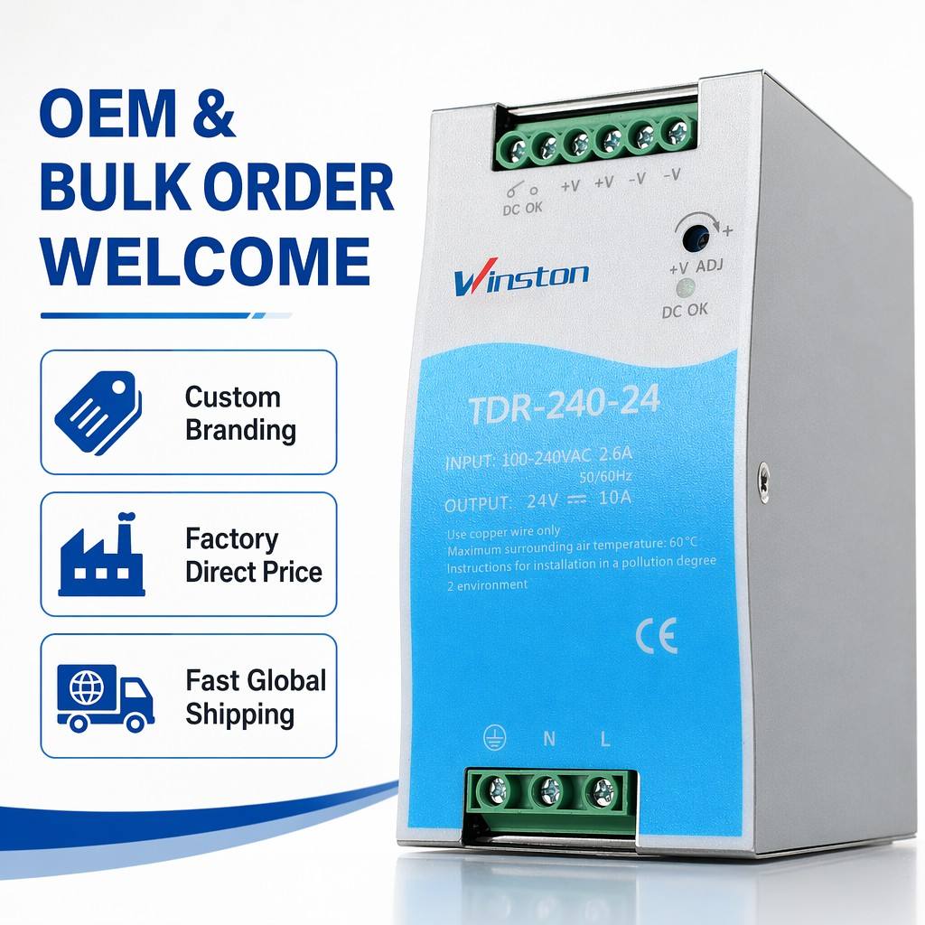 240W 24V 10A DIN Rail Switching Power Supply AC DC Industrial SMPS CE for PLC Automation Control