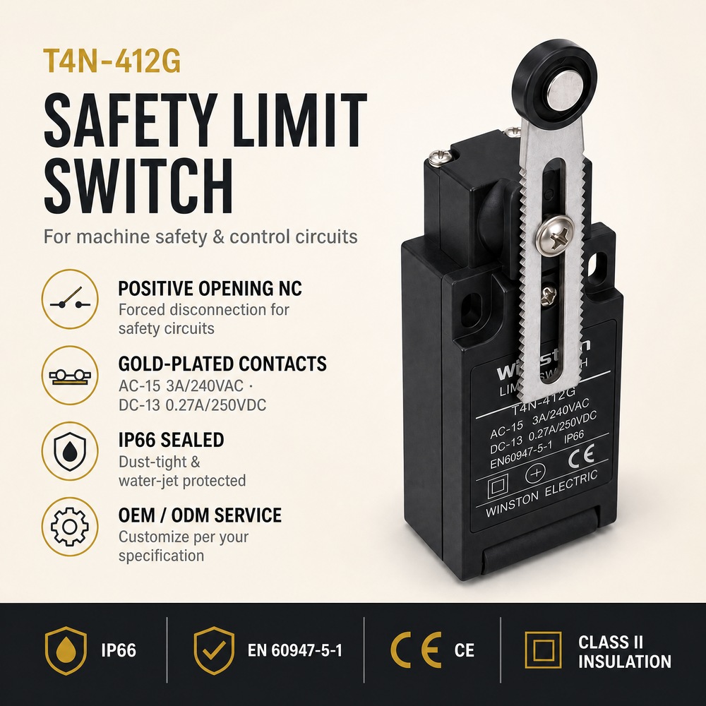 Adjustable Ball Lever Limit Switches IP66 Micro Limit Switch for Automatic Door Position Control