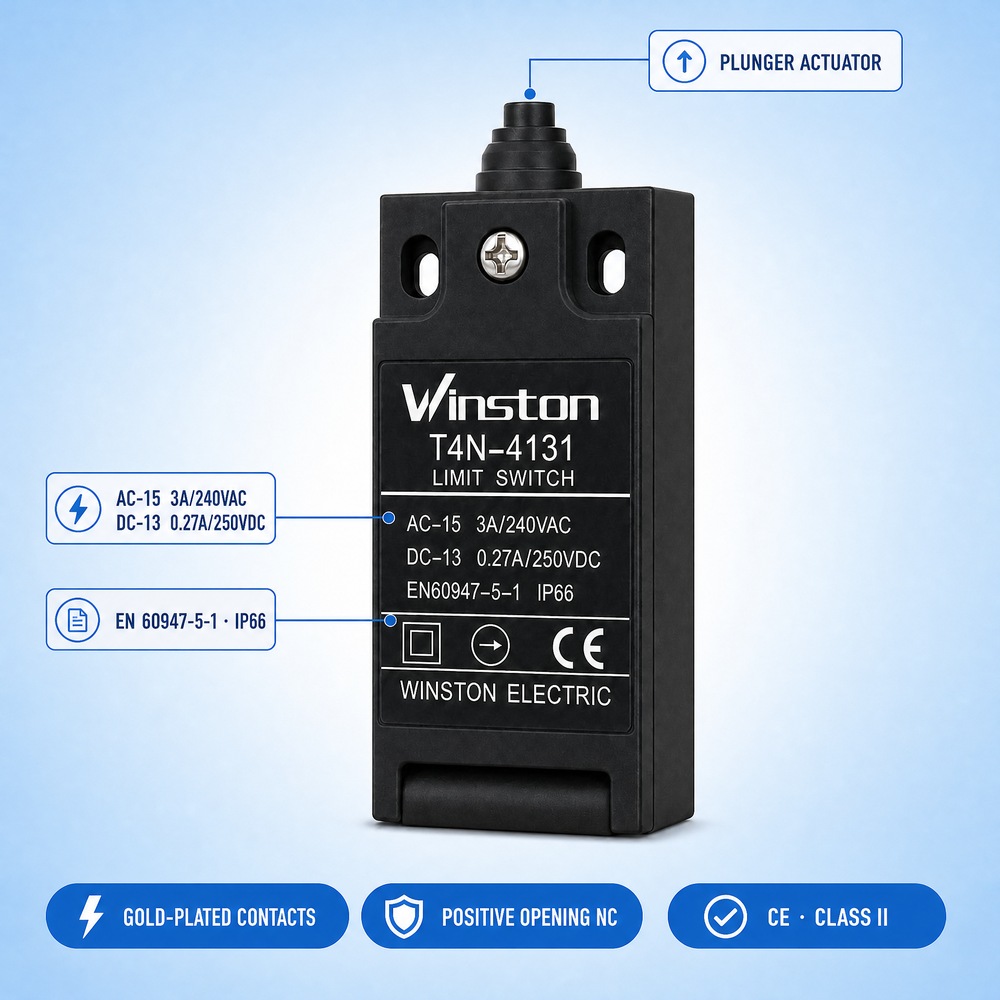 Micro Limit Switch Safety Plunger Type IP66 Waterproof Positive Opening NC Miniature Limit Switches for Machine Control