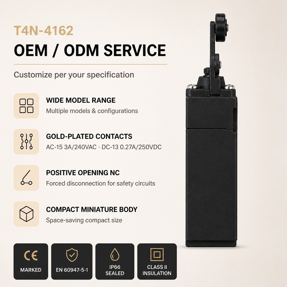 Side Roller Lever Limit Switch IP66 Positive Opening NC for Crane Elevator Travel Gate Interlock Control