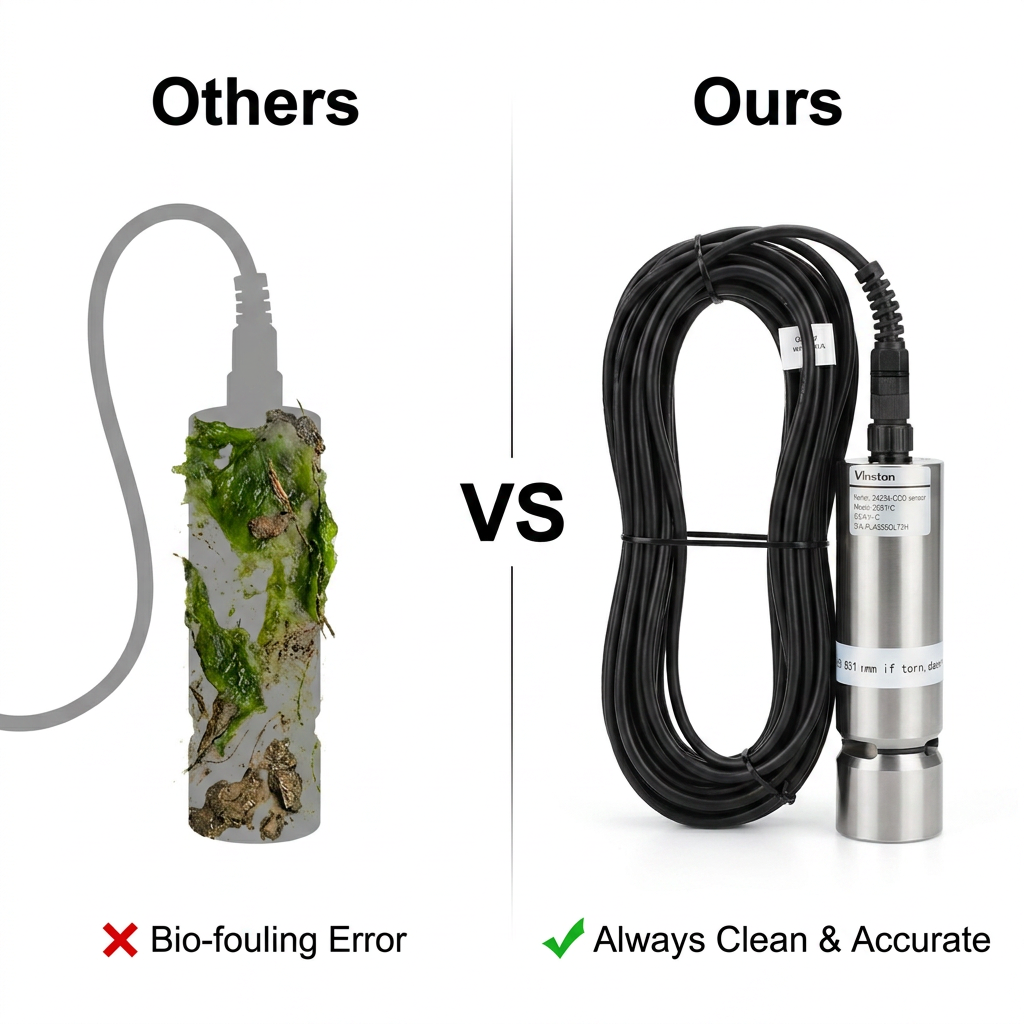 High Accuracy Self-cleaning UV254 COD Sensor RS485 Modbus RTU Maintenance-free Online Water Quality Monitoring Probe