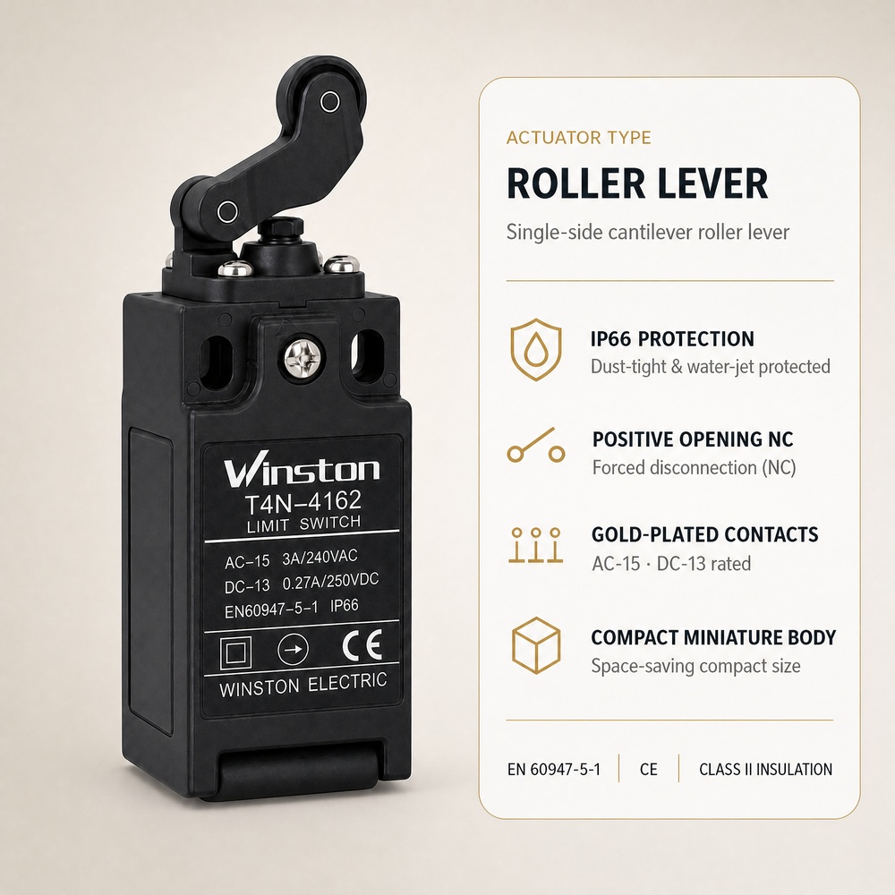 Side Roller Lever Limit Switch IP66 Positive Opening NC for Crane Elevator Travel Gate Interlock Control