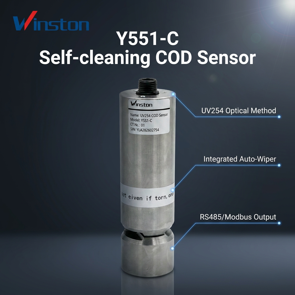 High Accuracy Self-cleaning UV254 COD Sensor RS485 Modbus RTU Maintenance-free Online Water Quality Monitoring Probe