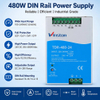 Industrial 480W 24V 20A DIN Rail Switching Power Supply AC-DC Single Output Active PFC High Efficiency for Automation PLC