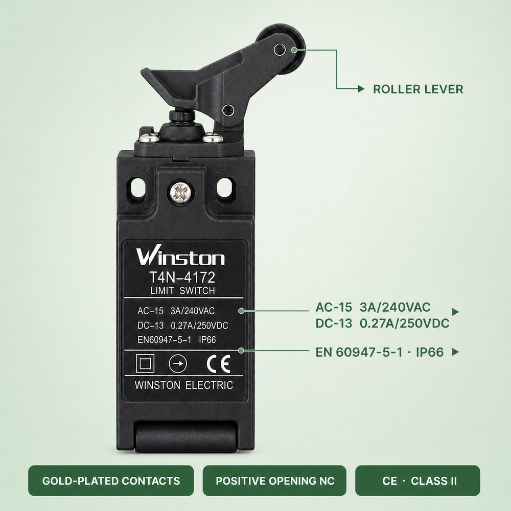 Vertical Cantilever Roller Lever Limit Switches IP66 Waterproof for Overhead Crane Conveyor Elevator Control