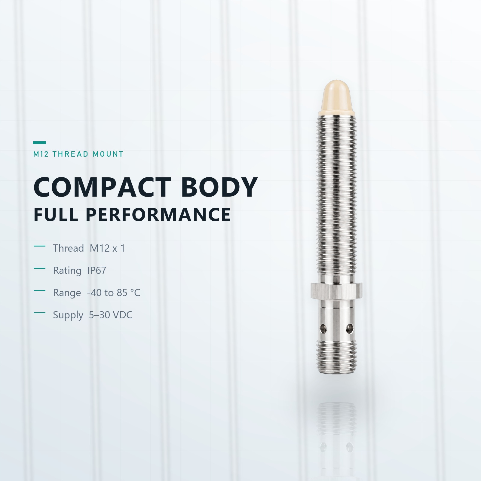 M12 Capacitive Level Switch Connector 316L Liquid Level Sensor PEEK Probe Water Tank PNP NPN