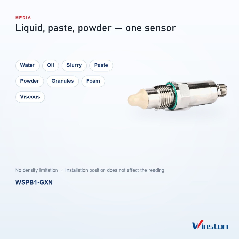 Smart Water Level Sensor WSPB1-GXN Auto Calibration Liquid Level Sensor for CIP Tank and Changing Media