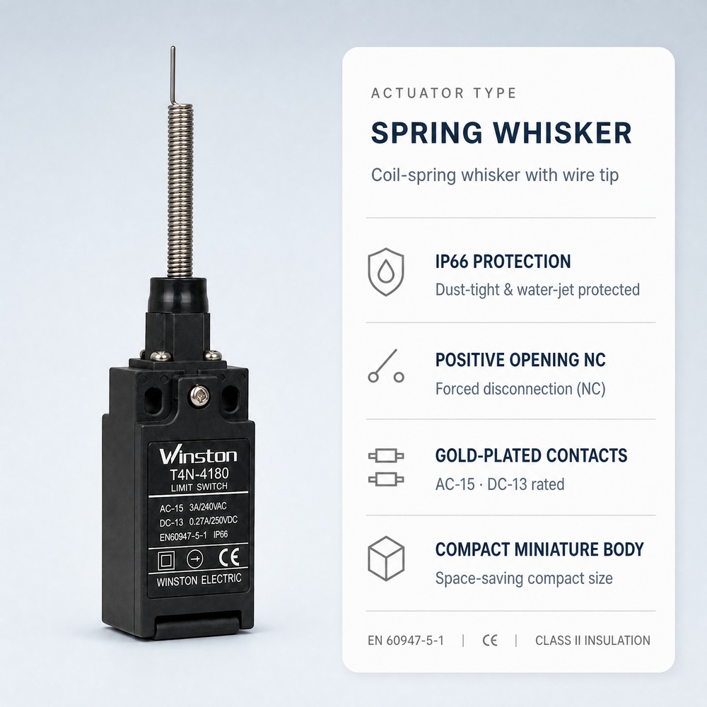 Spring Whisker Limit Switches IP66 Waterproof for Sliding Gate Motor Door Sensor Control