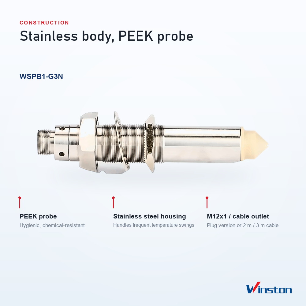 Long Probe Liquid Level Sensor WSPB1-G3N Extended Water Level Sensor for Deep Tanks and Tall Silos G1/2