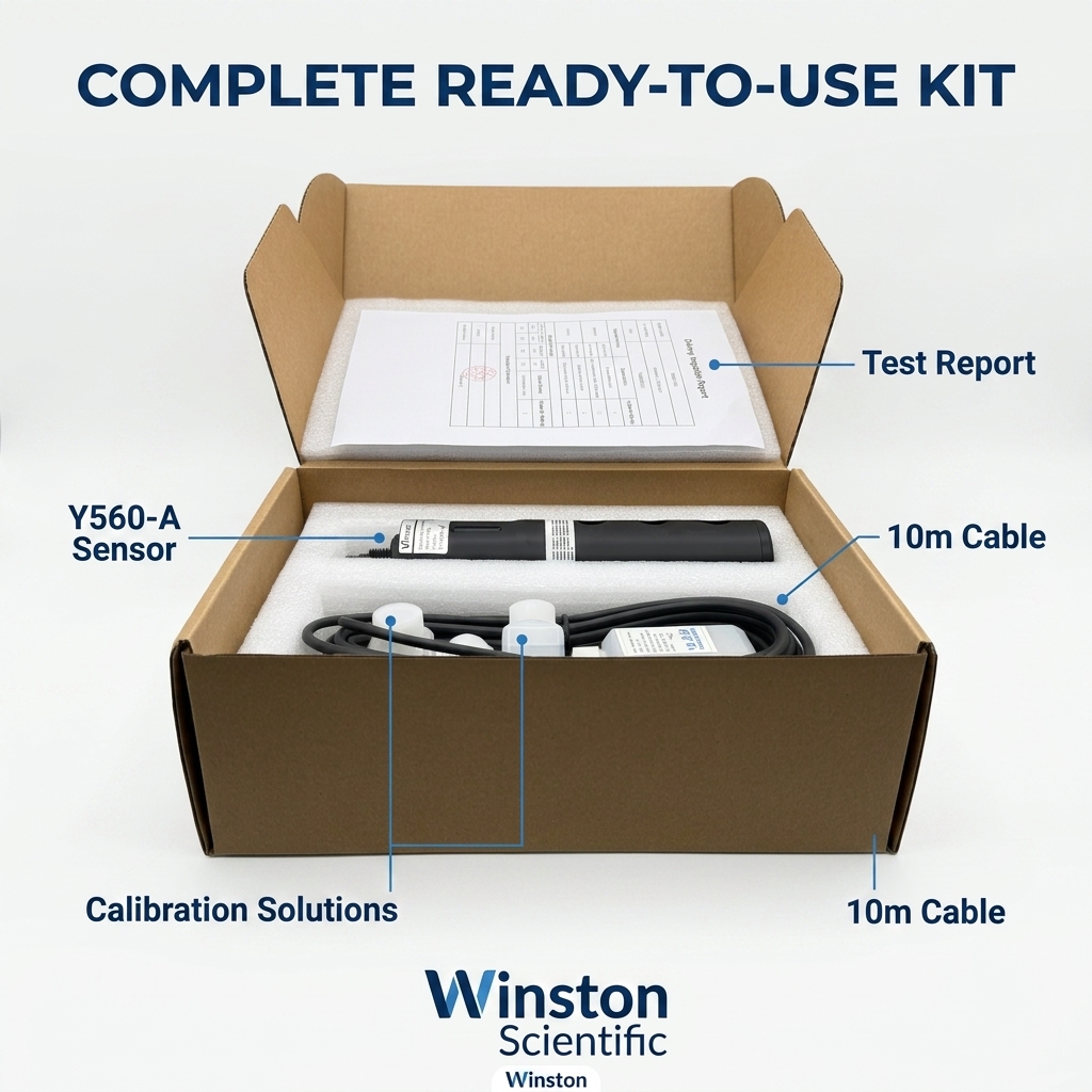 Winston Digital Ammonium Sensor NH4-N Meter with Auto Cleaning Brush for Surface Water Monitoring System