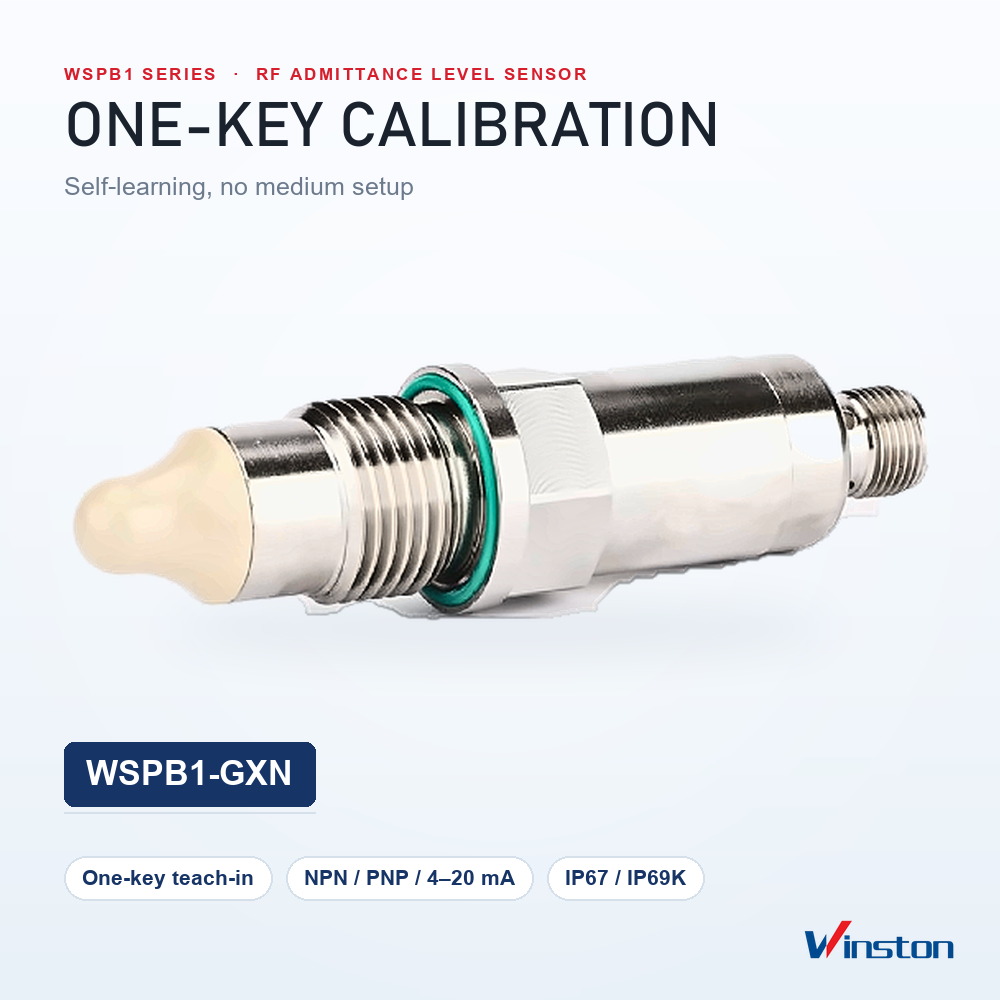 Smart Water Level Sensor WSPB1-GXN Auto Calibration Liquid Level Sensor for CIP Tank and Changing Media