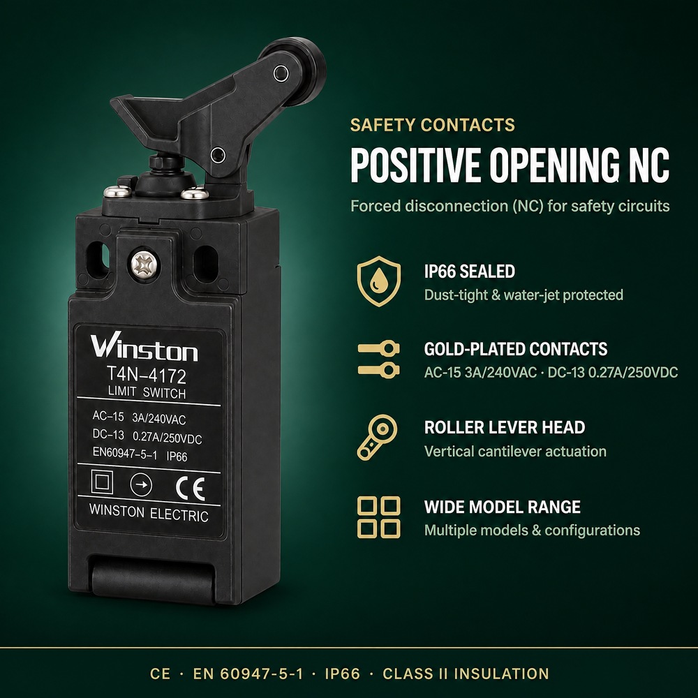 Vertical Cantilever Roller Lever Limit Switches IP66 Waterproof for Overhead Crane Conveyor Elevator Control