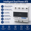 Dual Power Automatic Transfer Switch ATS MCU Control 1-63A AC220V 50/60Hz DIN Rail Mount Changeover Switch