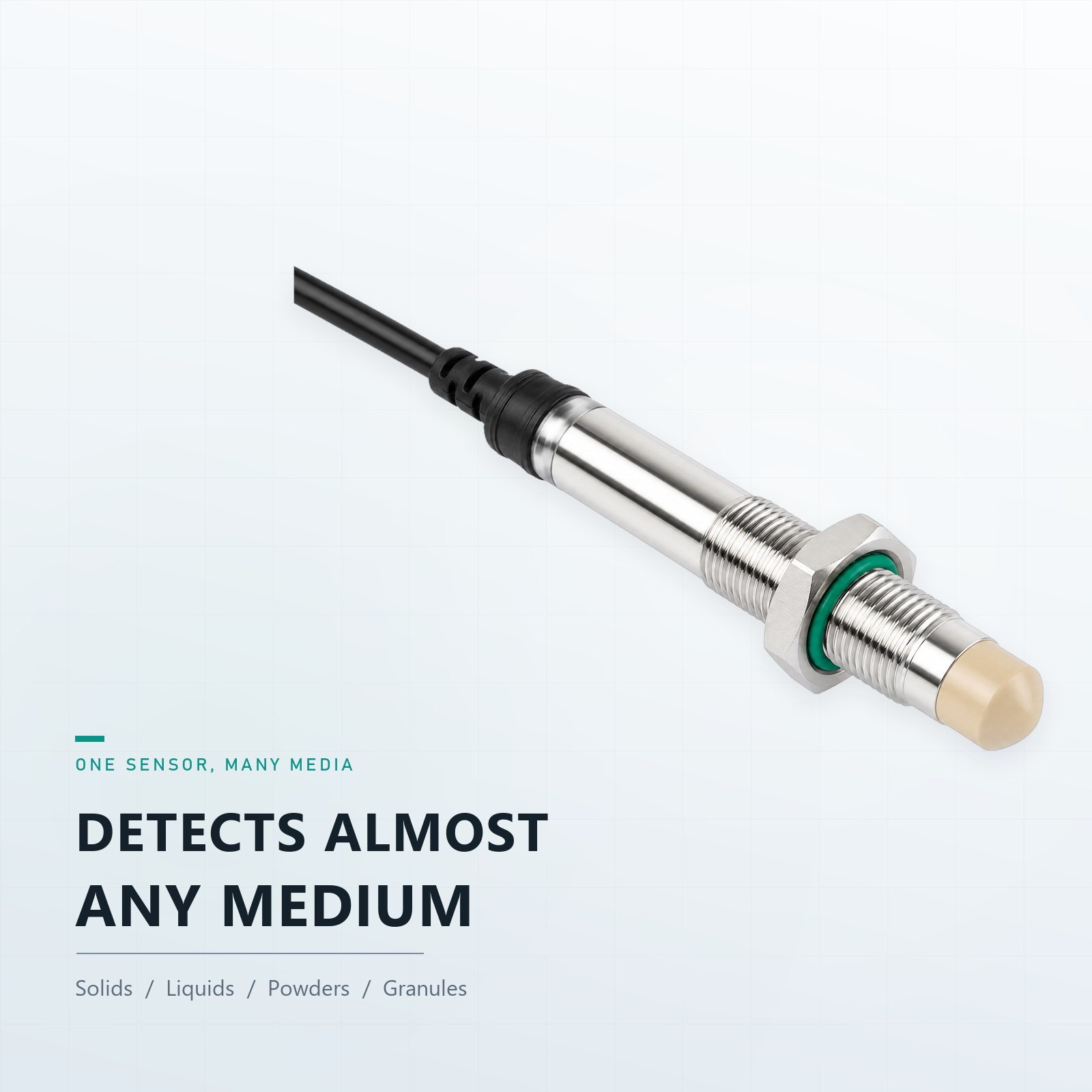 M12 Capacitive Level Switch Connector 316L Liquid Level Sensor PEEK Probe Water Tank PNP NPN