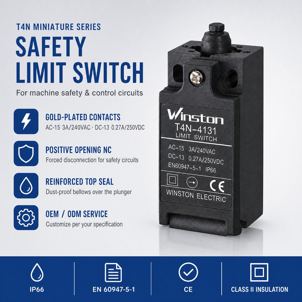 Micro Limit Switch Safety Plunger Type IP66 Waterproof Positive Opening NC Miniature Limit Switches for Machine Control